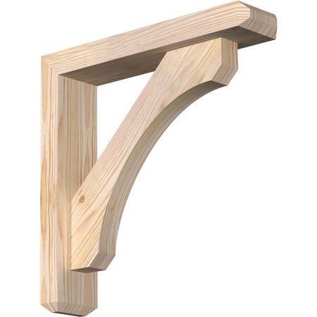 Ekena Millwork Legacy Craftsman Smooth Bracket w/ Offset Brace, Douglas Fir, 3 1/2"W x 16"D x 16"H BKT0402X16X16LEC04SDF